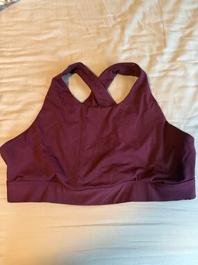 Women's Cross-Back Fabletics Bra - Deep Burgundy